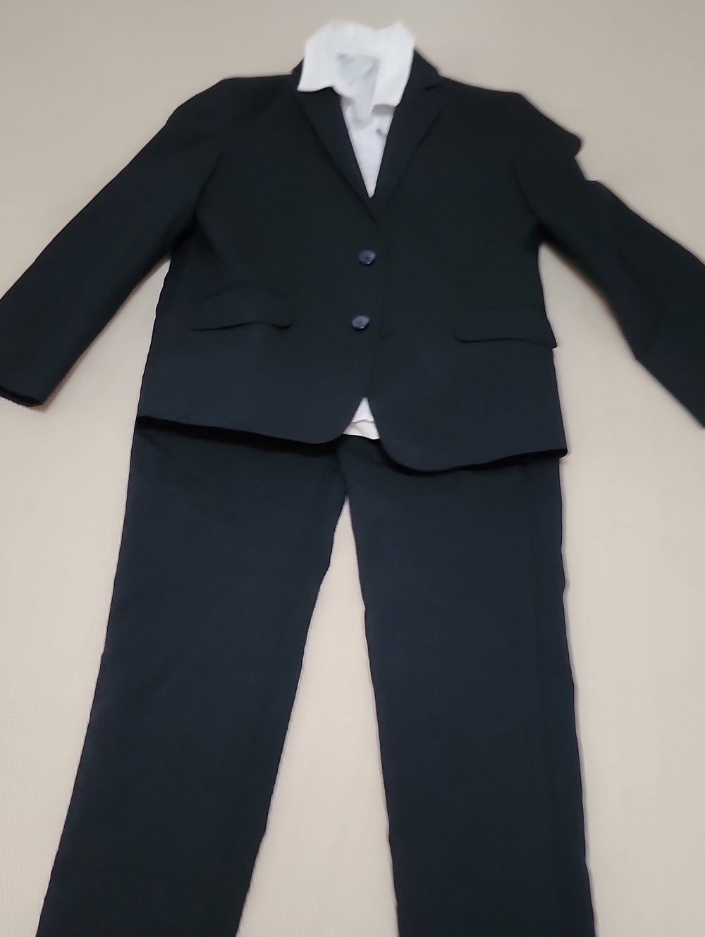 Van Heusen Black Two-Piece Suit with White Shirt